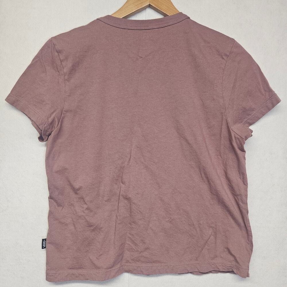 Vans Off The Wall Women's Small Brown Purple  Crop Top Tee T-Shirt - Picture 6 of 6